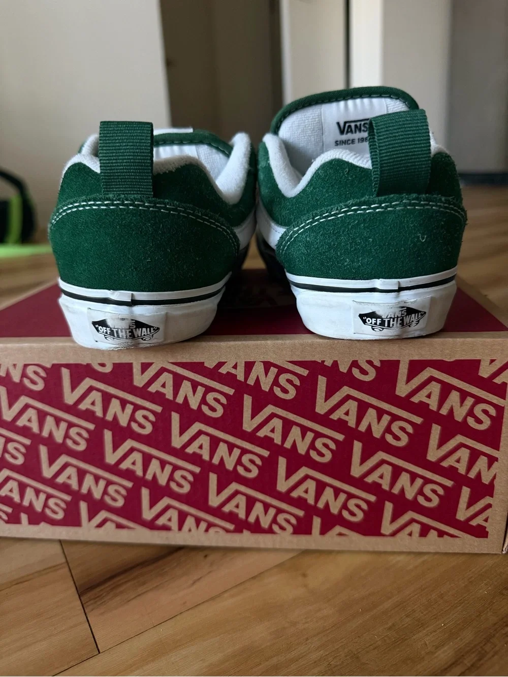 Vans Kids Green and White Low-Top Skate Sneakers